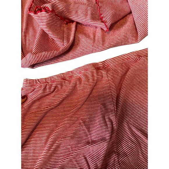 Ralph Lauren Red Striped Pajamas Natural 100% Cotton Soft Long Sleeve size Mediu - Picture 4 of 5
